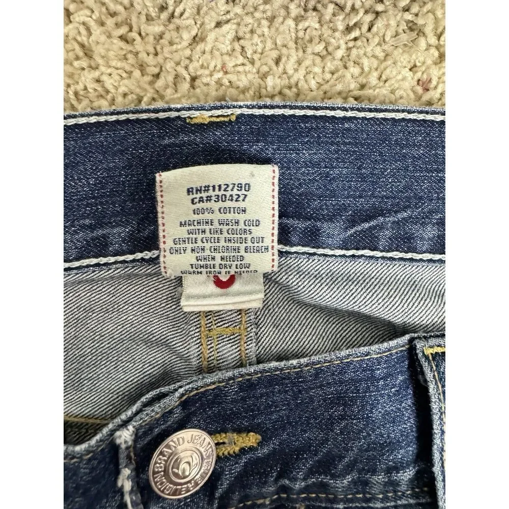 True Religion Mens Bobby Super T Jeans Thick Stitch Flap Pockets‎ Size 42 X 33